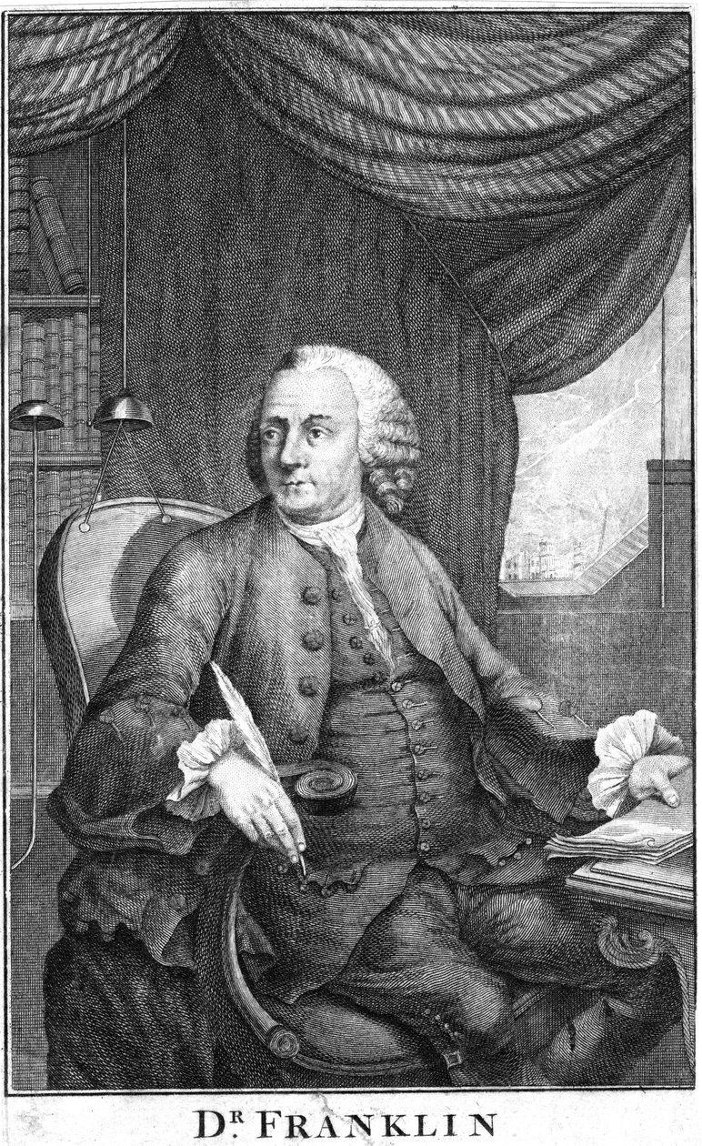 Benjamin Franklin amerikai tudós, feltaláló és államférfi, 18. század vége alkotó: Unbekannt
