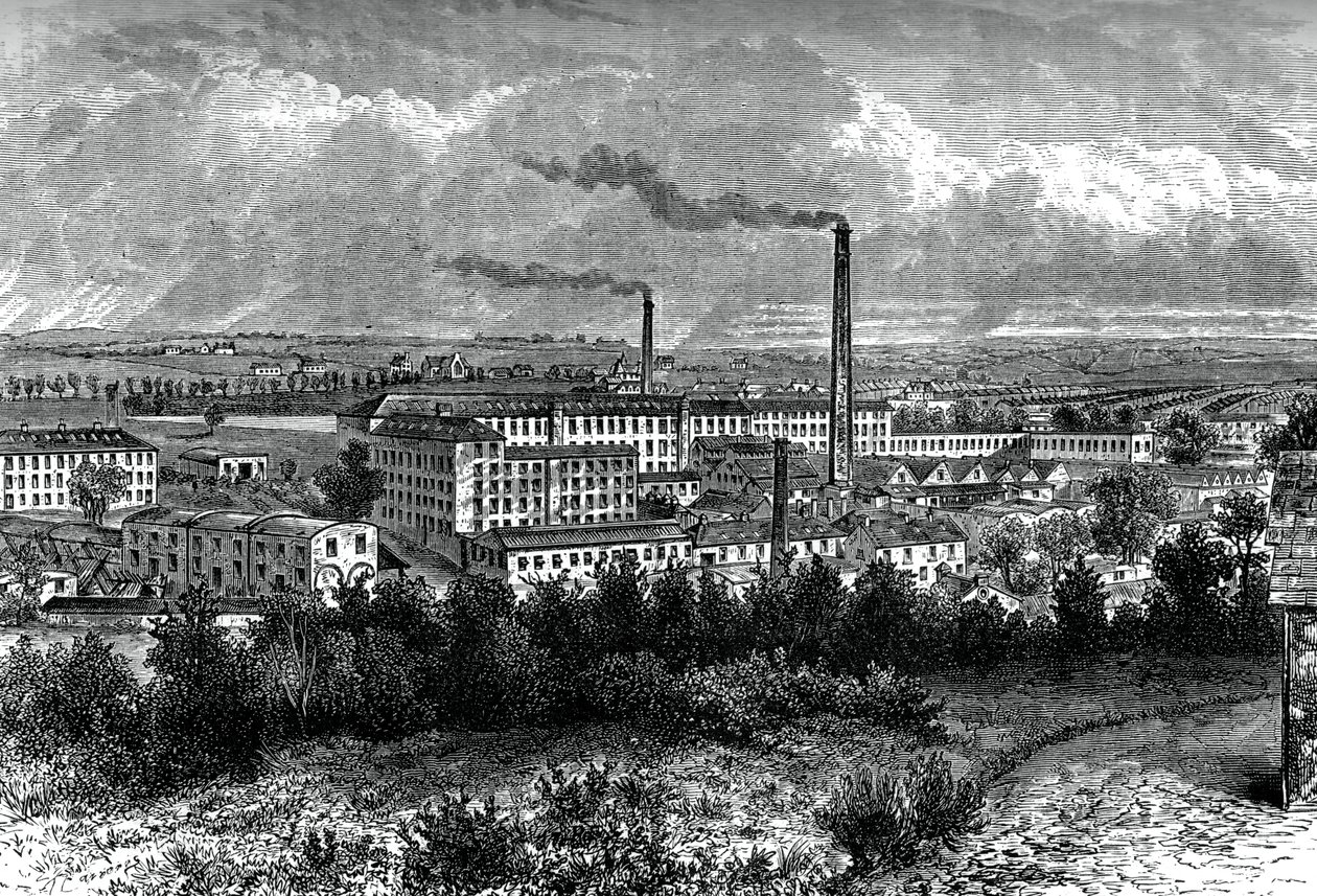Bessbrook Mills és falu, Armagh megye, Írország, 1880 alkotó: Unbekannt