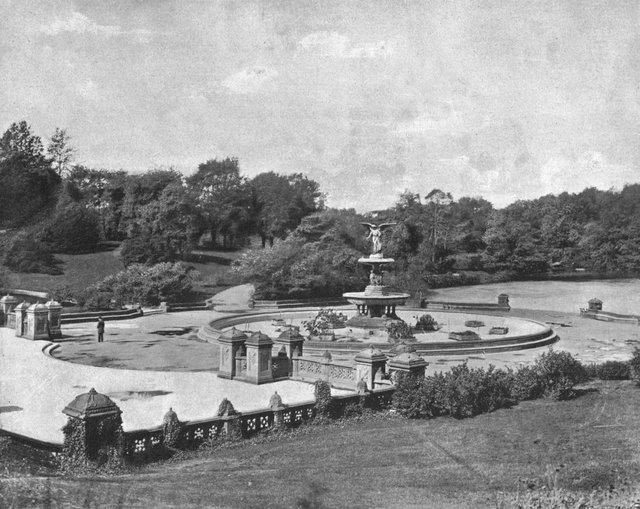 Bethesda Fountain, Central Park, New York, USA, 1900. alkotó: Unbekannt