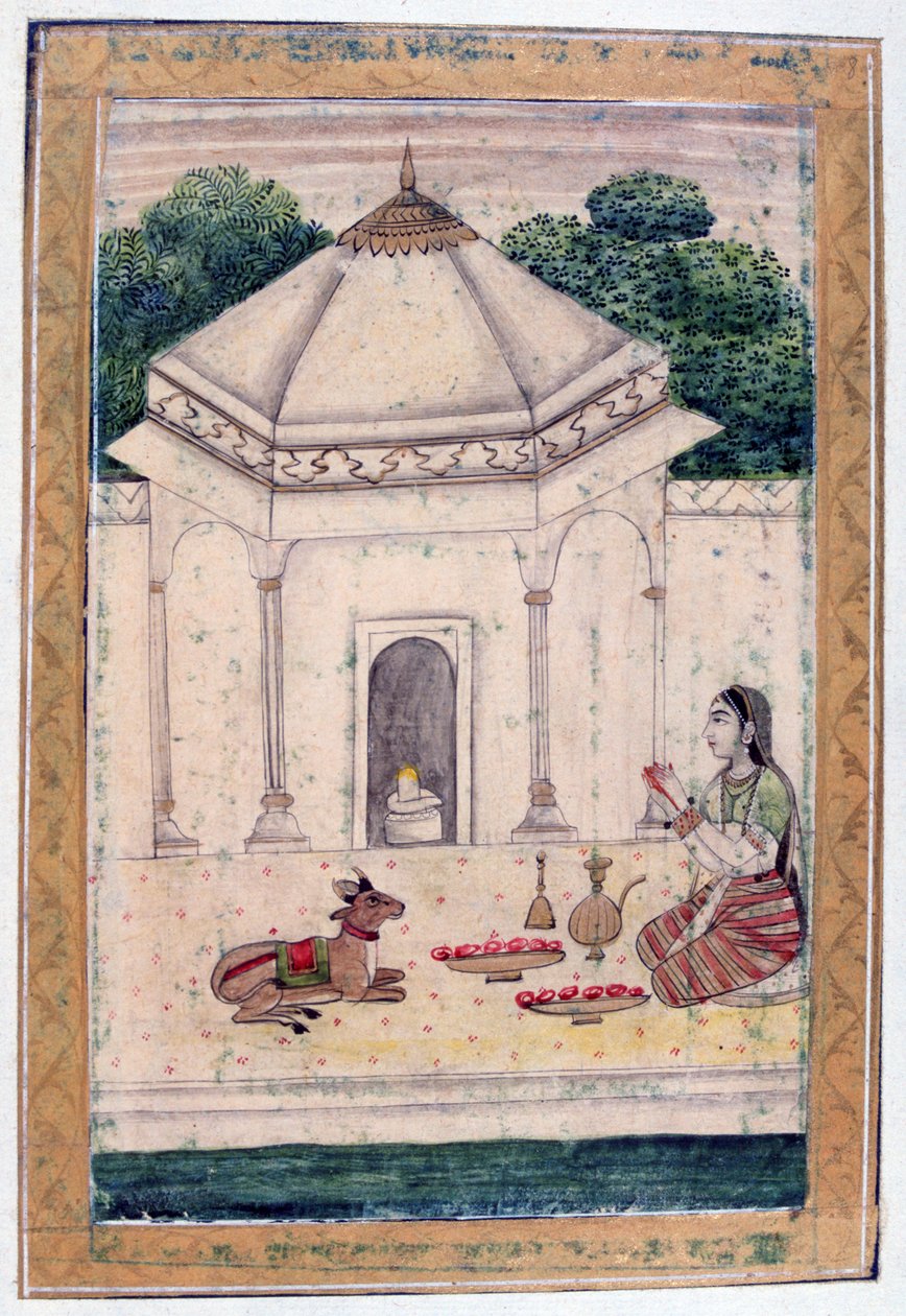 Bhairavi Ragini, Ragamala Album, School of Rajasthan, 19th Century alkotó: Unbekannt