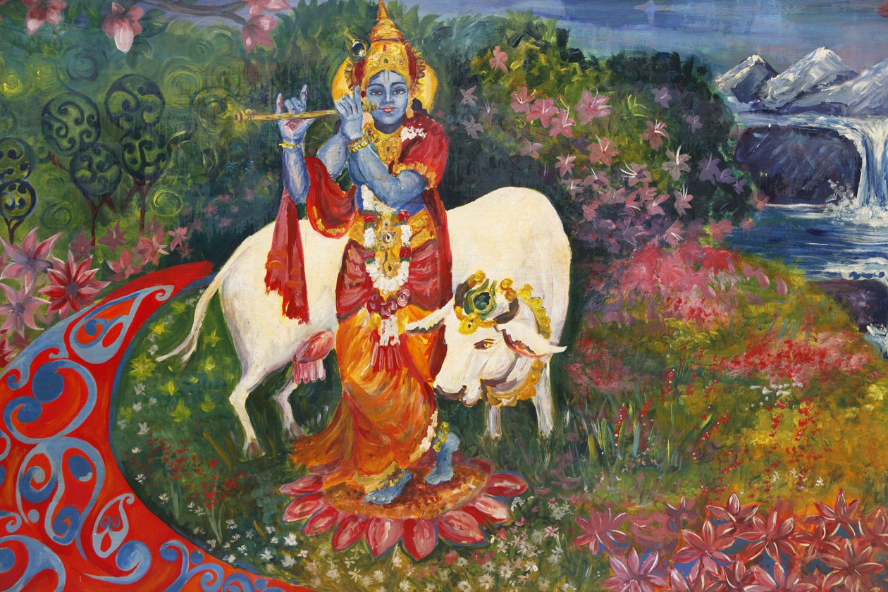 Bhaktivedanta Manor Festmény Krisnát és egy tehenet ábrázolva, Watford, Grande-Bretagne alkotó: Unbekannt