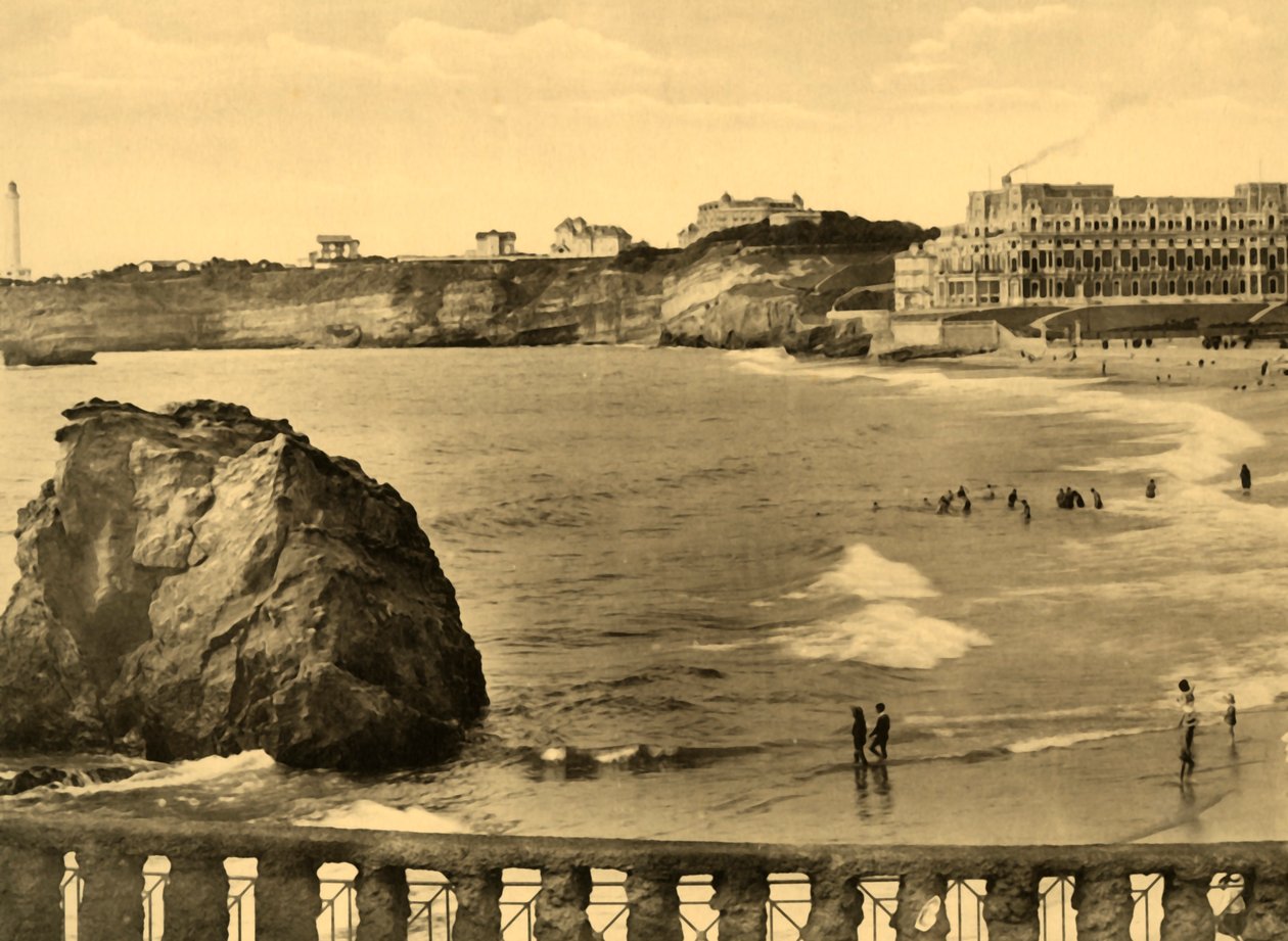 Biarritz – Hotel du Palais és az öböl, 1930. alkotó: Unbekannt