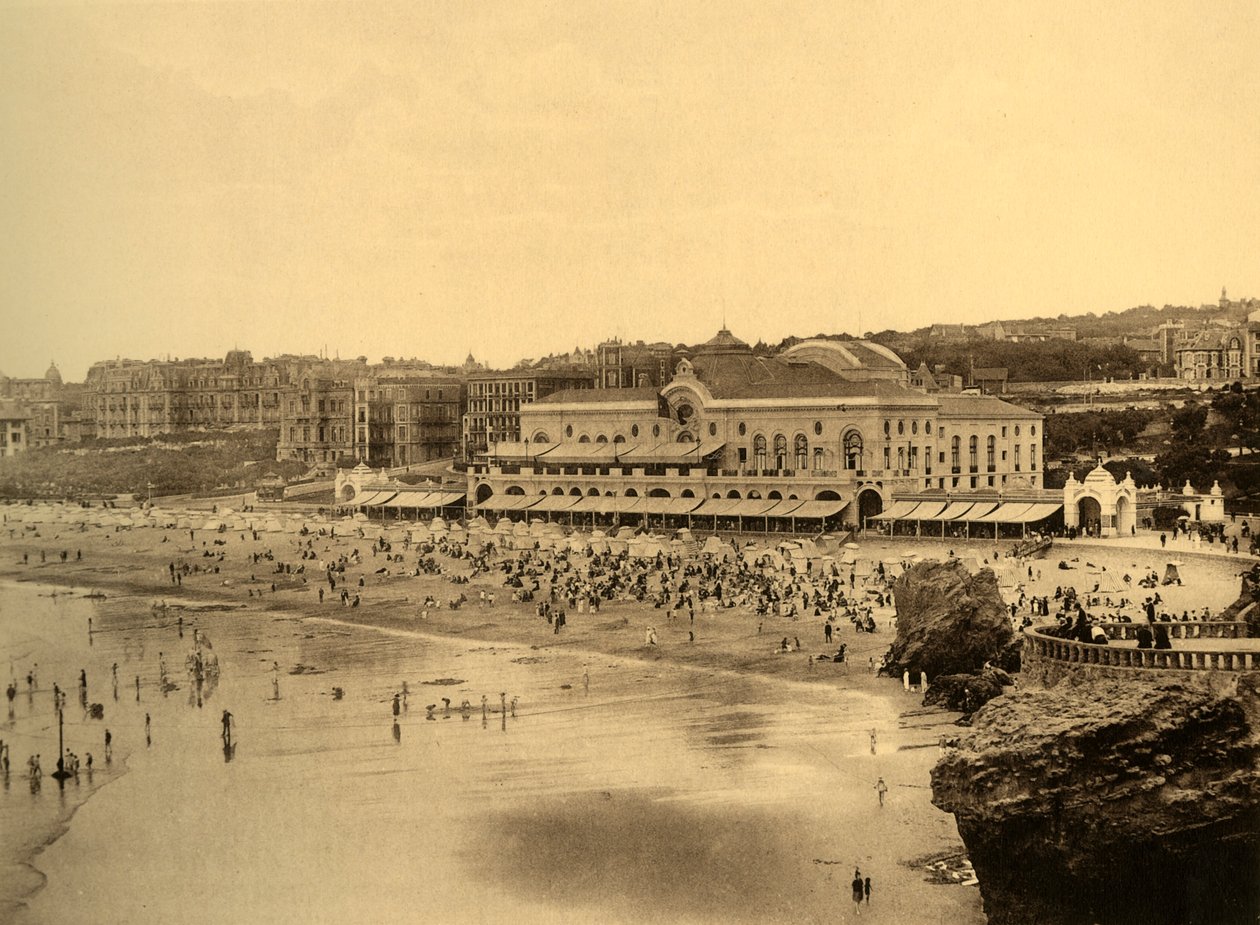 Biarritz – The Casino Municipal és a Grande Plage, 1930. alkotó: Unbekannt