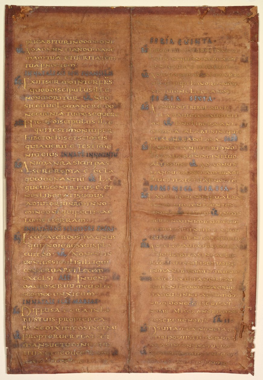Karoling graduálból kimetszett bifolium, c. 830-860. alkotó: Unbekannt