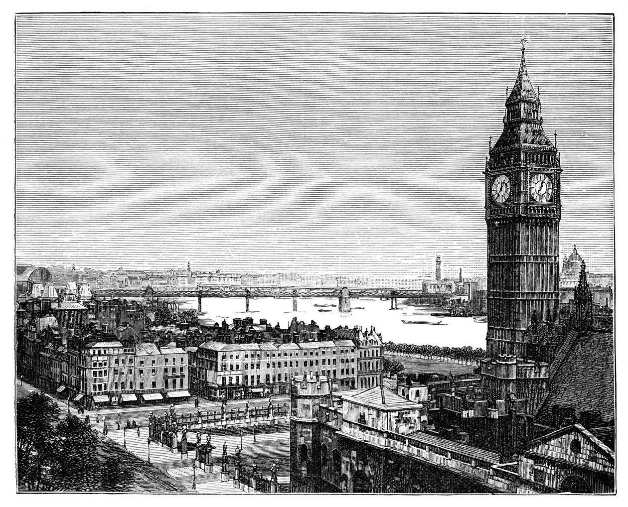 Big Ben és a Parlament háza, Westminster, London, 1870 alkotó: Unbekannt