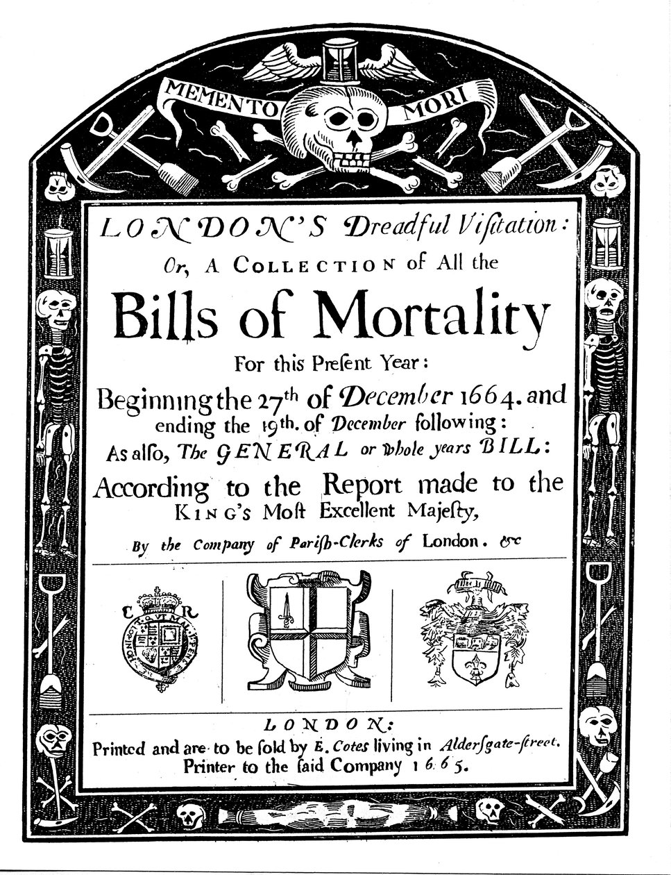London halandósági számlái, amelyek a nagy pestisjárvány időszakának egy részét fedik le, 1664-1665 alkotó: Unbekannt