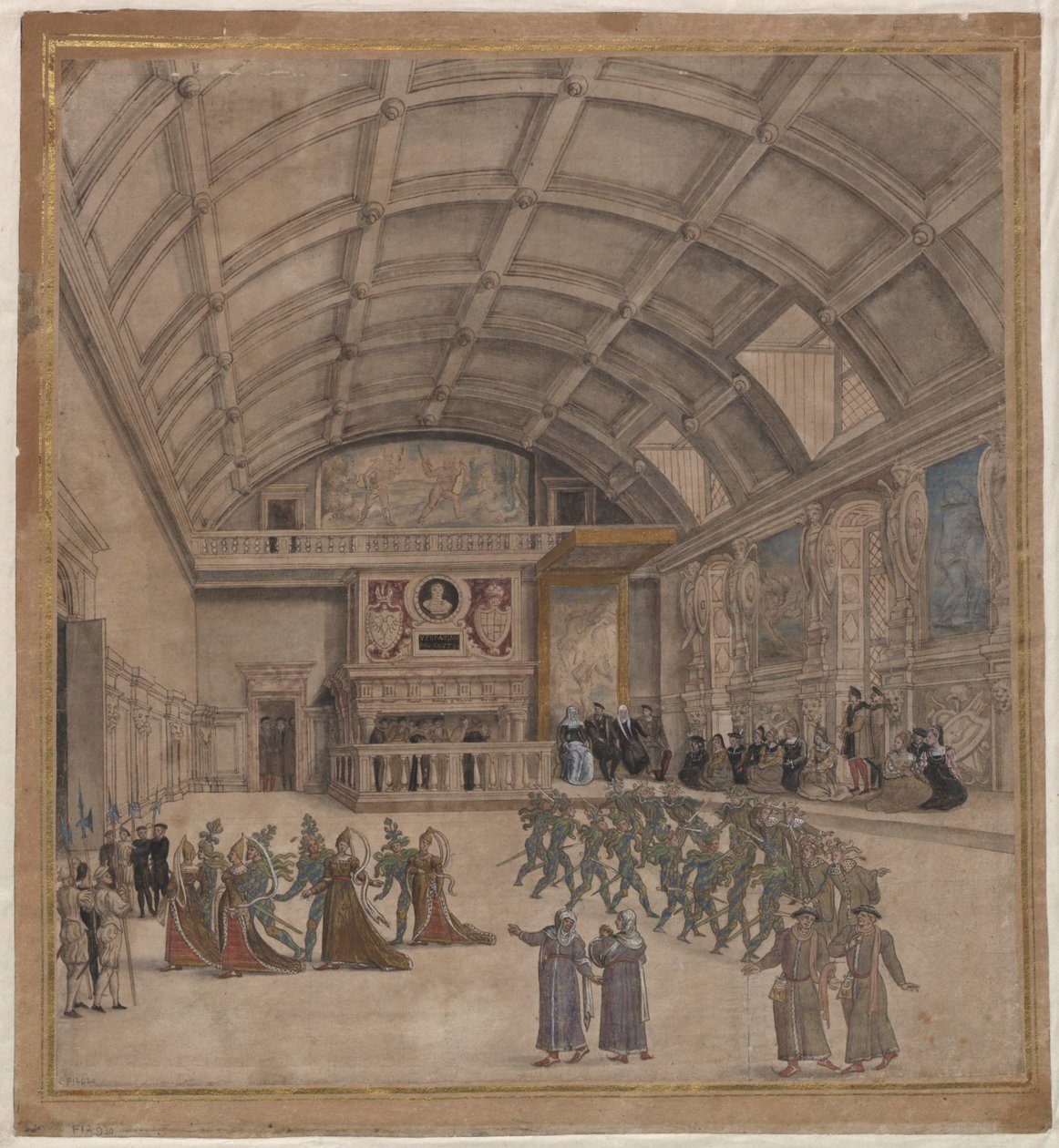 A Binche-palota az 1549. augusztusi ünnepségeken, 1549-ben. alkotó: Unbekannt