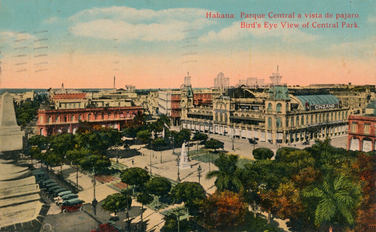 A Central Park madártávlatából, Havanna, Kuba, 1919 alkotó: Unbekannt