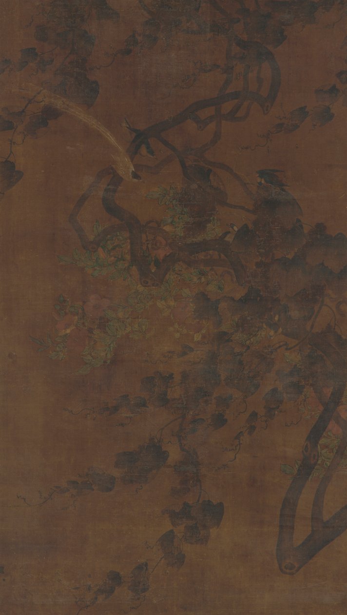 Madarak, szőlő és virágok, Ming-dinasztia, 1368-1644. alkotó: Unbekannt