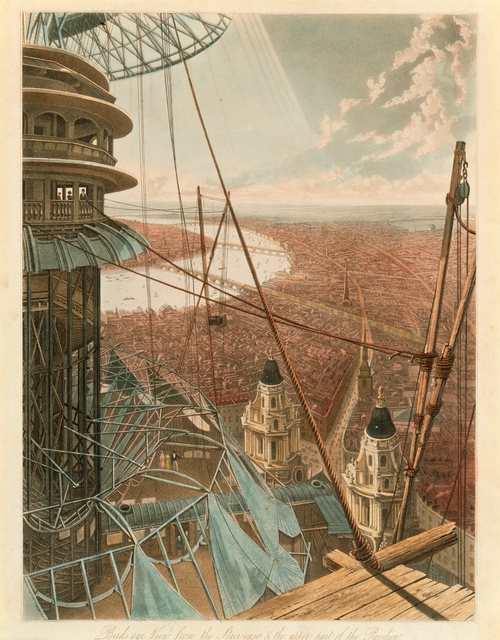 „Madártávlat a lépcsőházból és a pavilon felső részéből”, Colosseum, Róma alkotó: Unbekannt