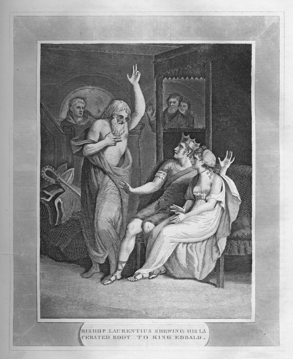 Laurentius püspök megmutatja ceruza testét Edbald királynak, 1838 alkotó: Unbekannt