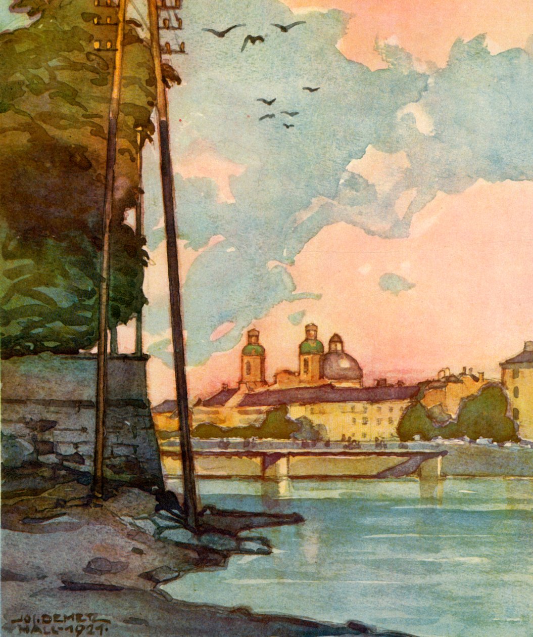 Blick auf Die Innbrucke, Overlooking the River Inn, 1929. alkotó: Unbekannt