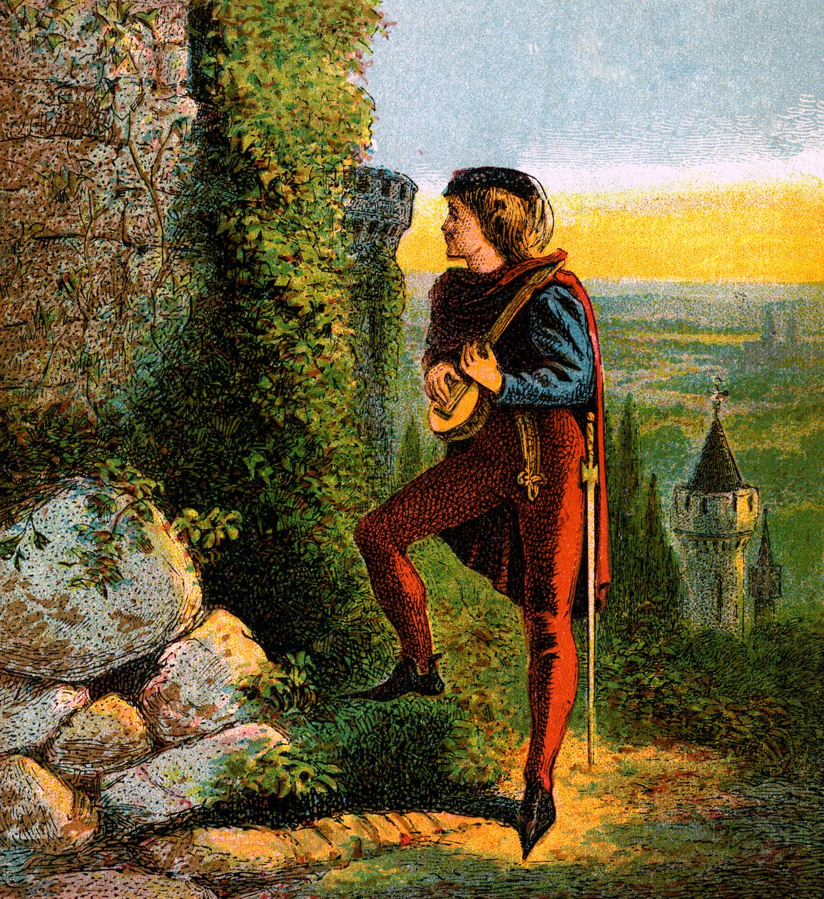 Szőke Richards börtönben, 12. század, 1850 alkotó: Unbekannt