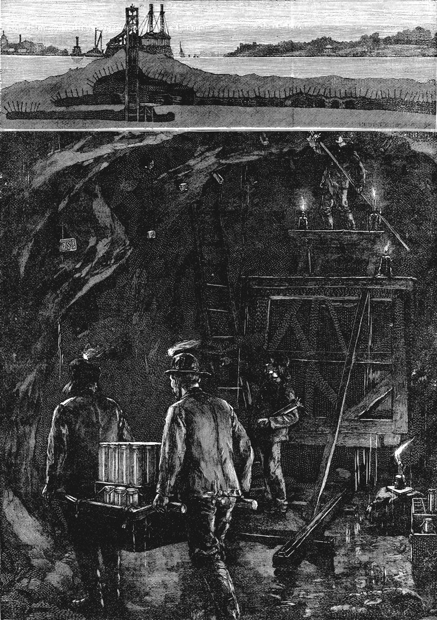A Flood Rock felrobbantása, 1885, 1886 alkotó: Unbekannt