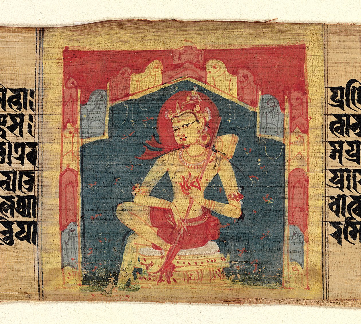 Bodhiszattva a hegyi barlangban, vonós hangszeren játszik Vina..., kb. 1090. alkotó: Unbekannt