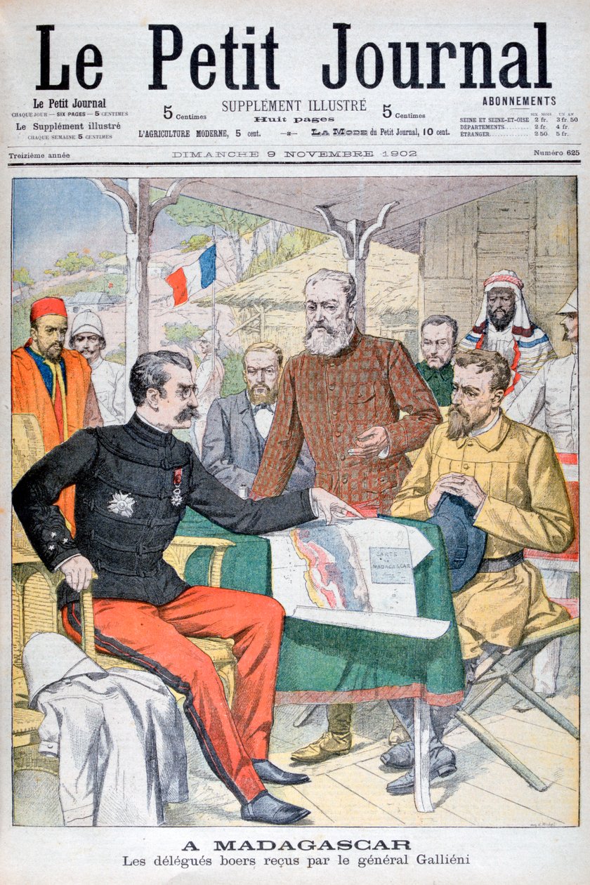 A búr delegációt Gallieni tábornok, Madagaszkár kormányzója fogadta, 1902 alkotó: Unbekannt