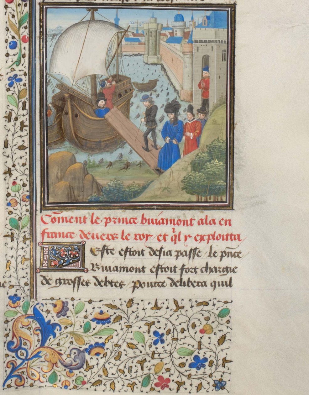 Antiochiai I. Bohemond visszautazott Pugliába. Türoszi Vilmos miniatúrája a Historiából, 1460-as évek alkotó: Unbekannt