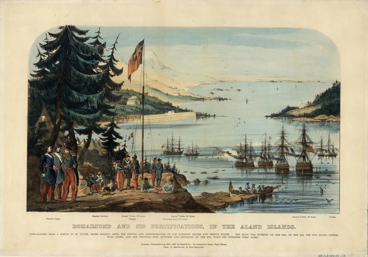 Bomarsund és erődítményei, az Aland-szigeteken 1854, 1854 alkotó: Unbekannt