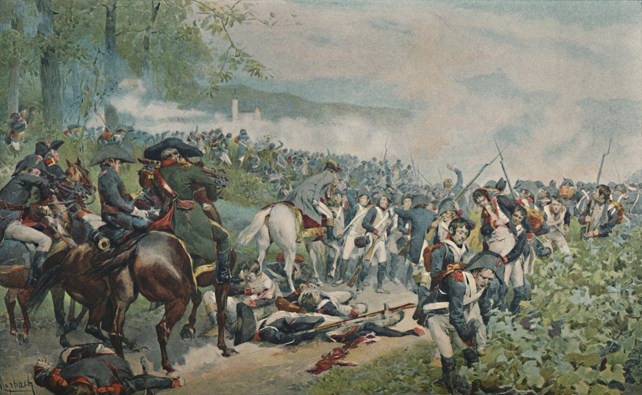 Bonaparte megnézi a francia visszavonulást Marengóban, 1800, 1896 alkotó: Unbekannt