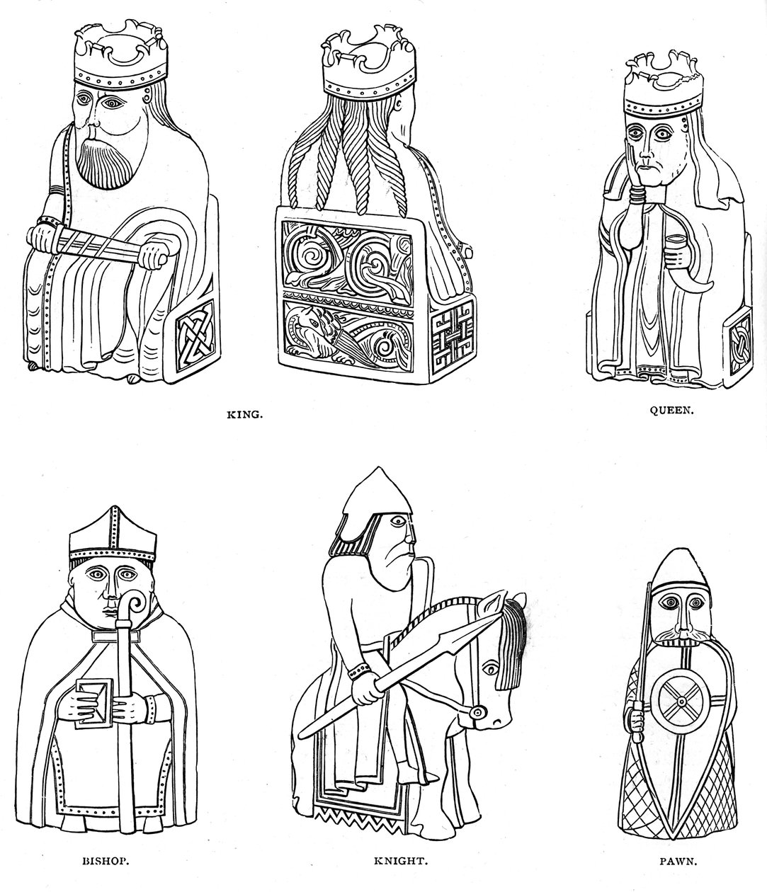 Skandináv mintájú csontsakkozók, 12. vagy 13. század, 1892 alkotó: Unbekannt