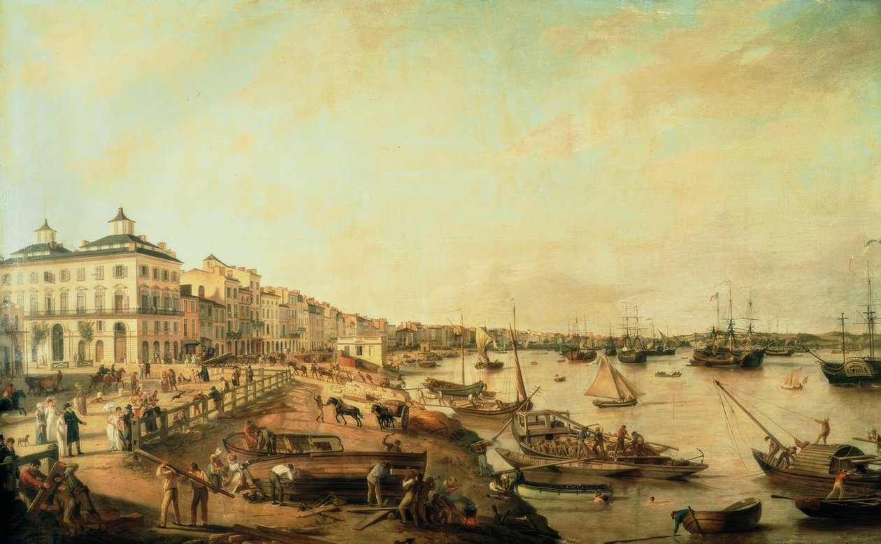 Bordeaux, kikötő, 1805-ös festmény alkotó: Unbekannt