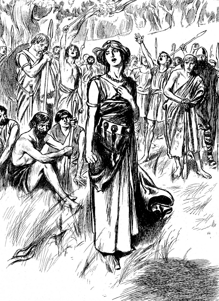 Boudicca Boadicea 1. századi brit királynője, az iceniek, csapatait összegyűjtve, 1900 alkotó: Unbekannt