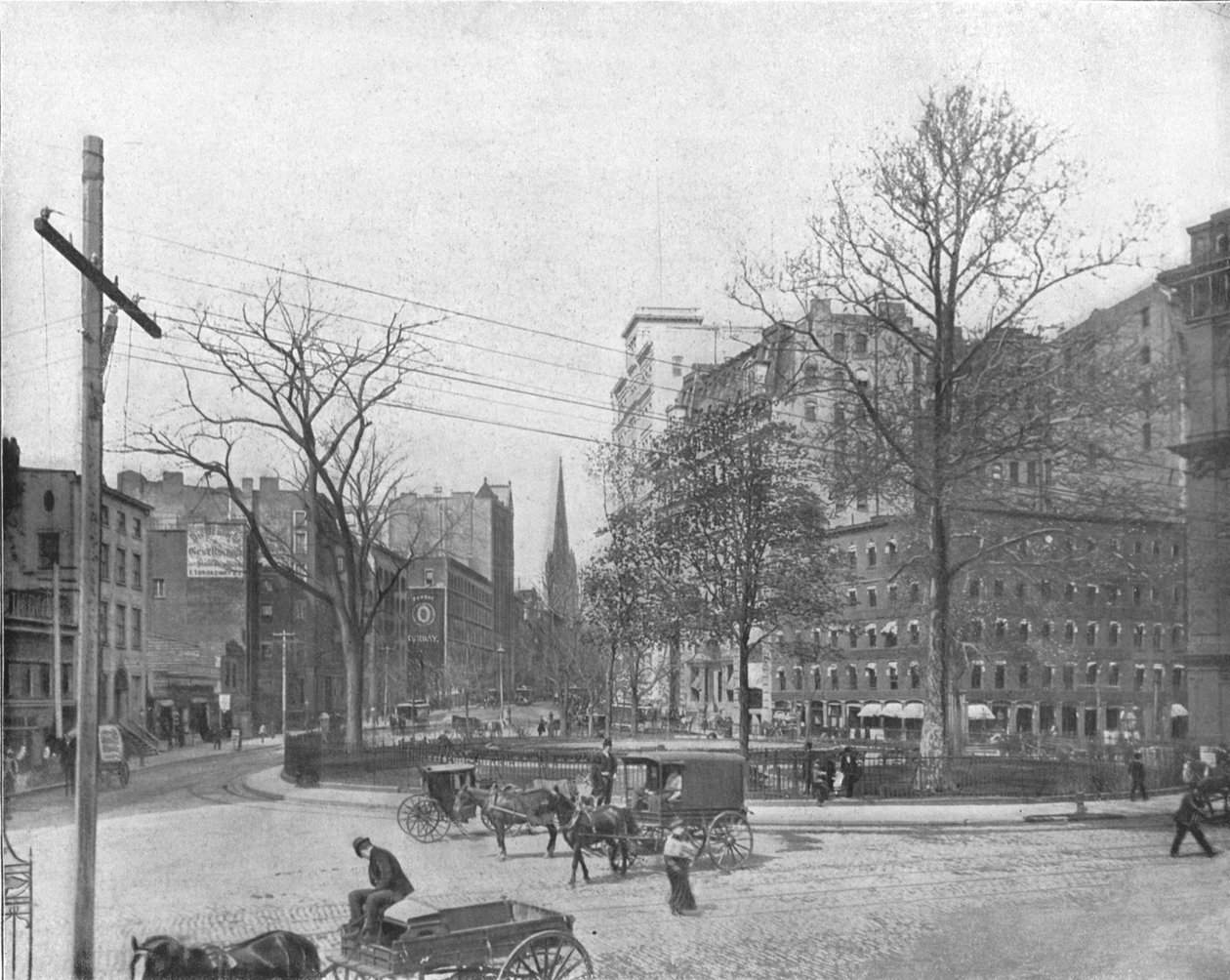 Bowling Green, New York, USA, 1900. alkotó: Unbekannt