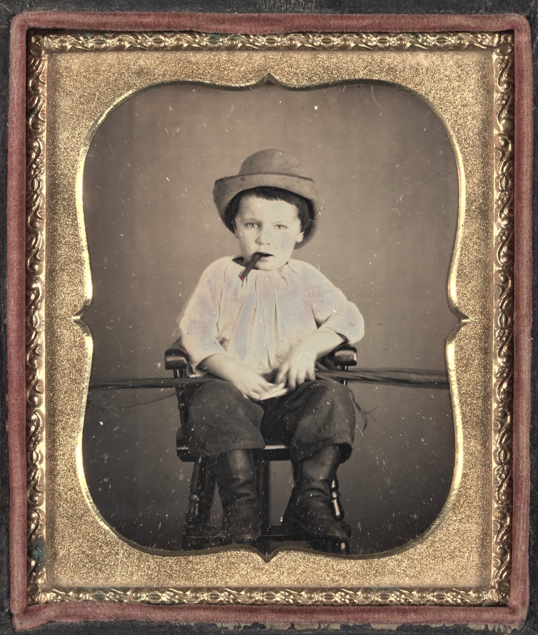 Fiú szivarral, 1855 körül. alkotó: Unbekannt