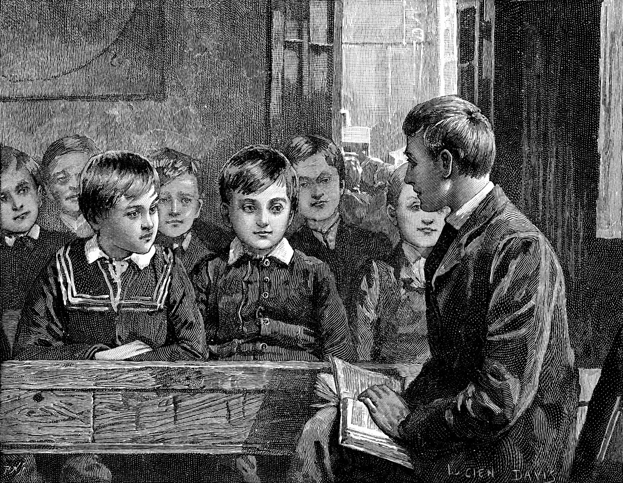 Fiúosztály egy amerikai vasárnapi iskolában, 1890 alkotó: Unbekannt
