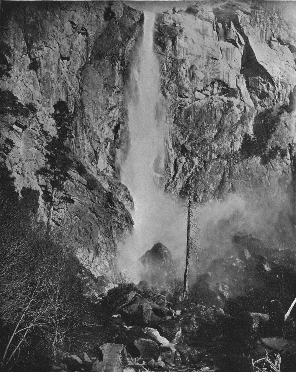 Bridal Veil Fall, Yosemite, California, USA, 1900 körül. alkotó: Unbekannt
