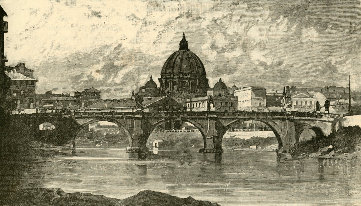 Szent Angelo hídja, Róma, 1890. alkotó: Unbekannt
