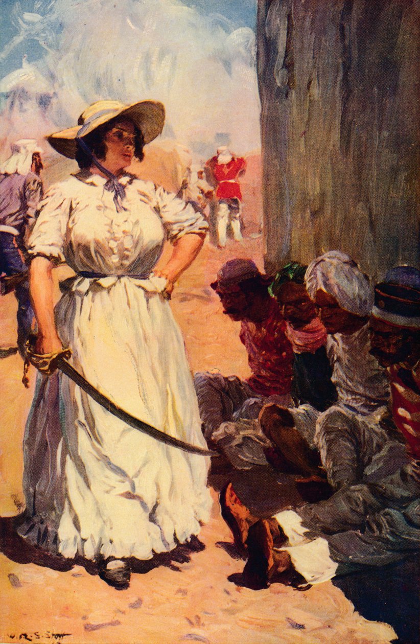Bridget Widdowson az őrségben Cawnpore-ban, 1857 c1912 alkotó: Unbekannt