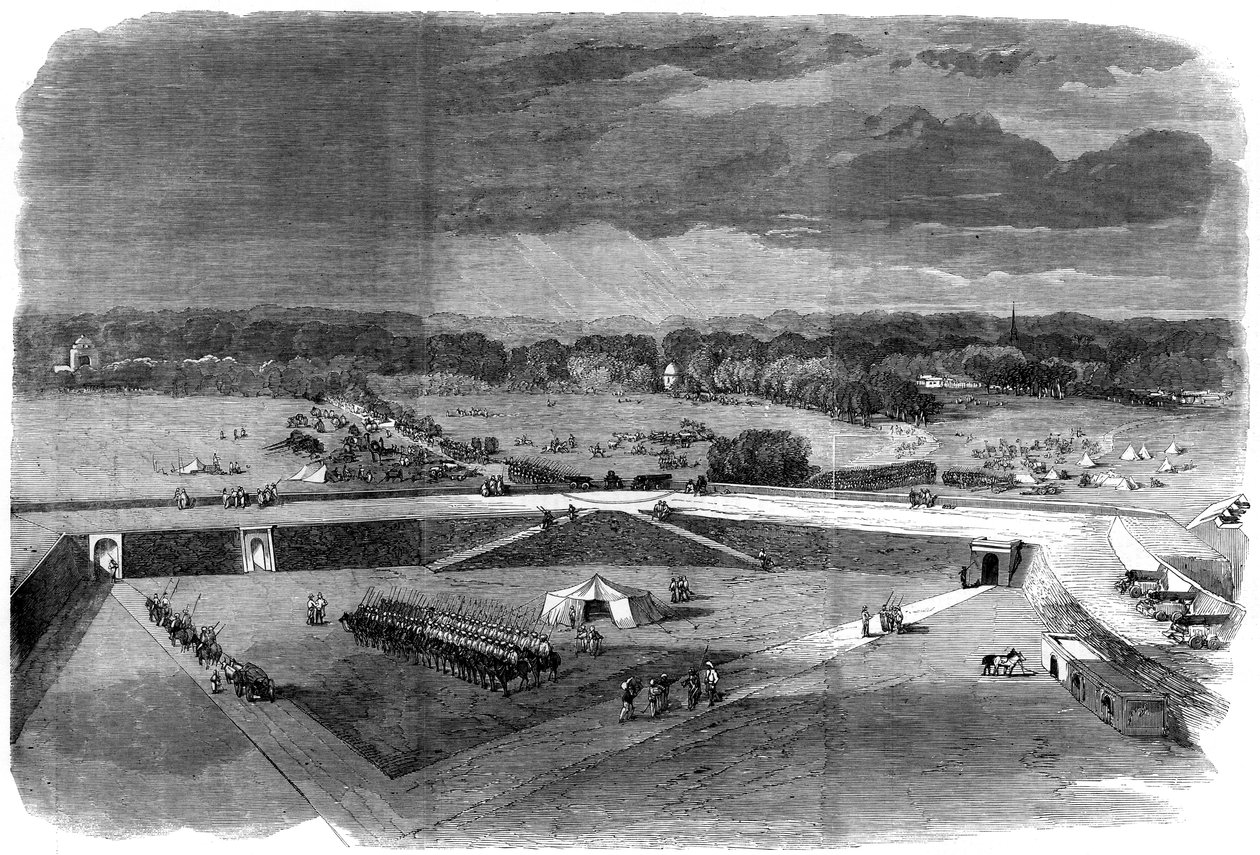 Havelock dandártábornok elhagyja Allahabad erődjét, hogy visszafoglalja Cawnpore-t, 1857 alkotó: Unbekannt