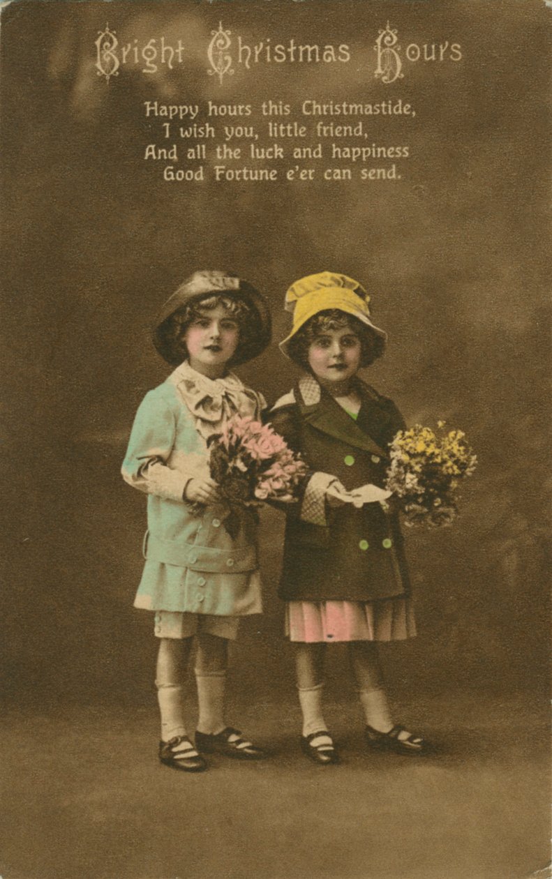 Bright Christmas Hours vintage karácsonyi üdvözlőlap, c1900 alkotó: Unbekannt