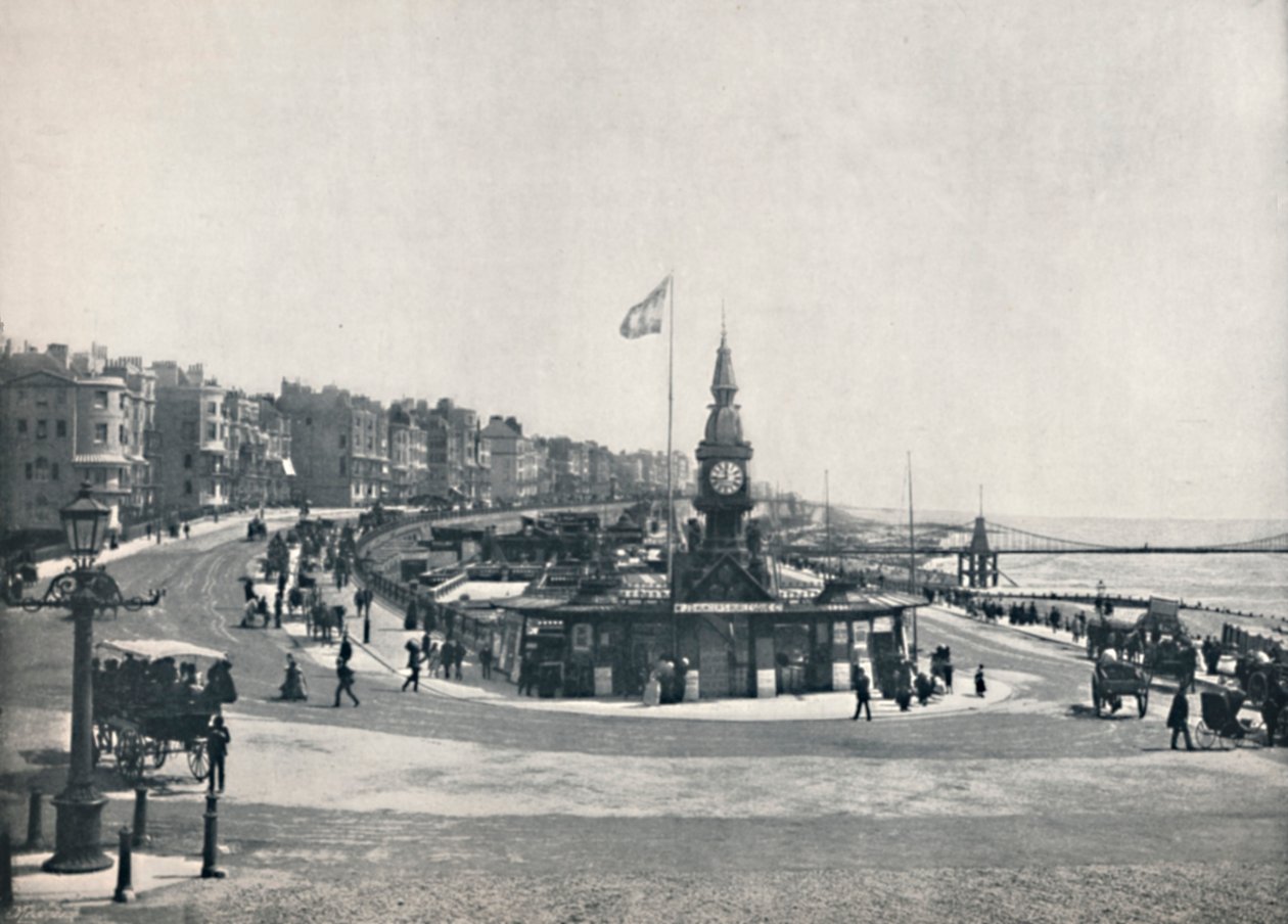Brighton – Az akvárium bejárata, a láncmóló bemutatása, 1895 alkotó: Unbekannt