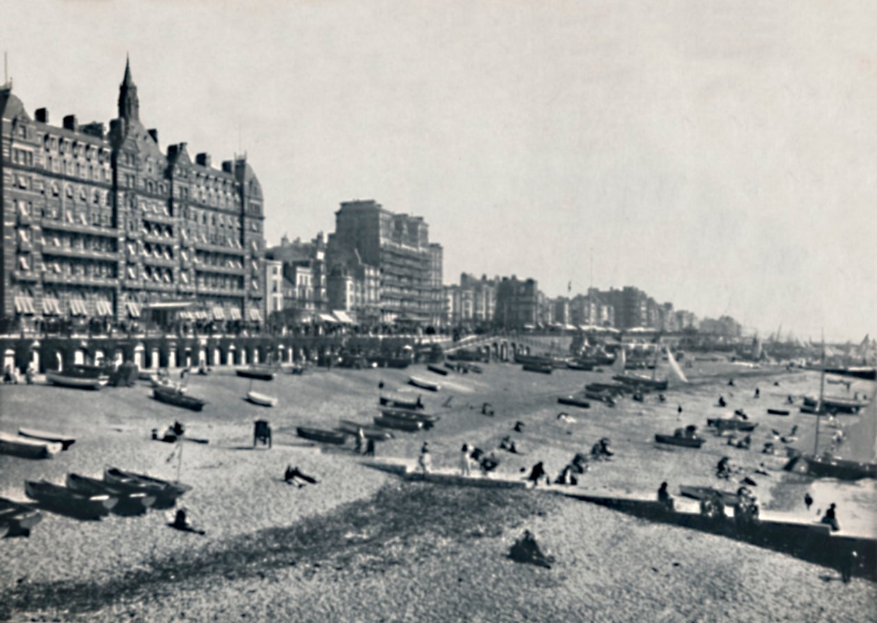 Brighton - The Hotel Métropole and Beach, 1895. alkotó: Unbekannt