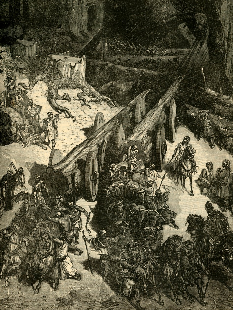 Cédrus hozása Libanonból, 1890. alkotó: Unbekannt