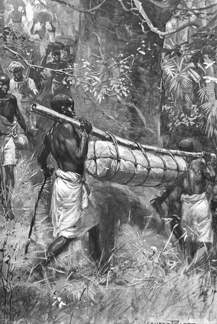 David Livingstones holttestének leszállítása az afrikai tengerpartra, 1873 alkotó: Unbekannt