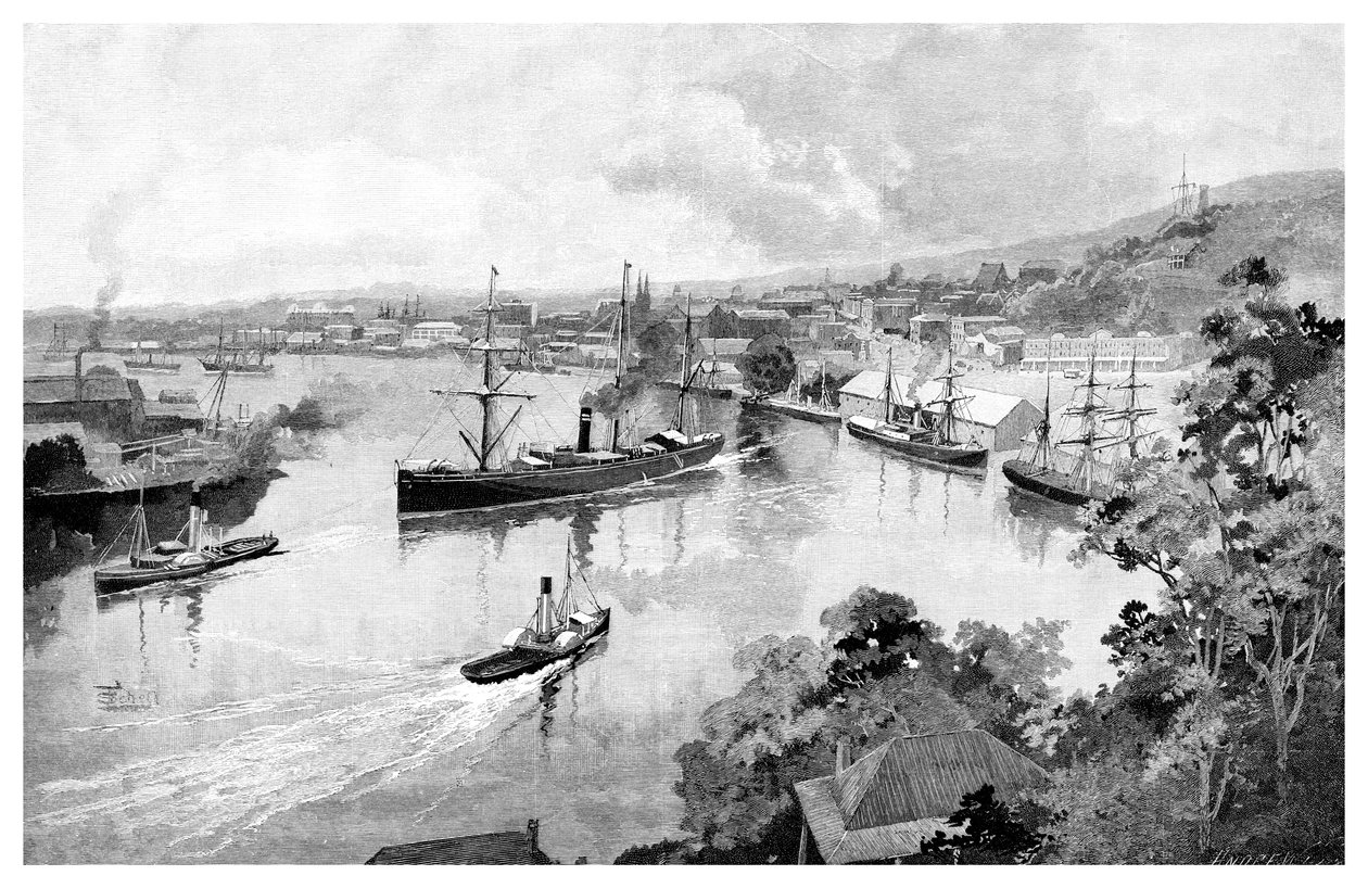 Brisbane a Bowen teraszról, 1886 alkotó: Unbekannt