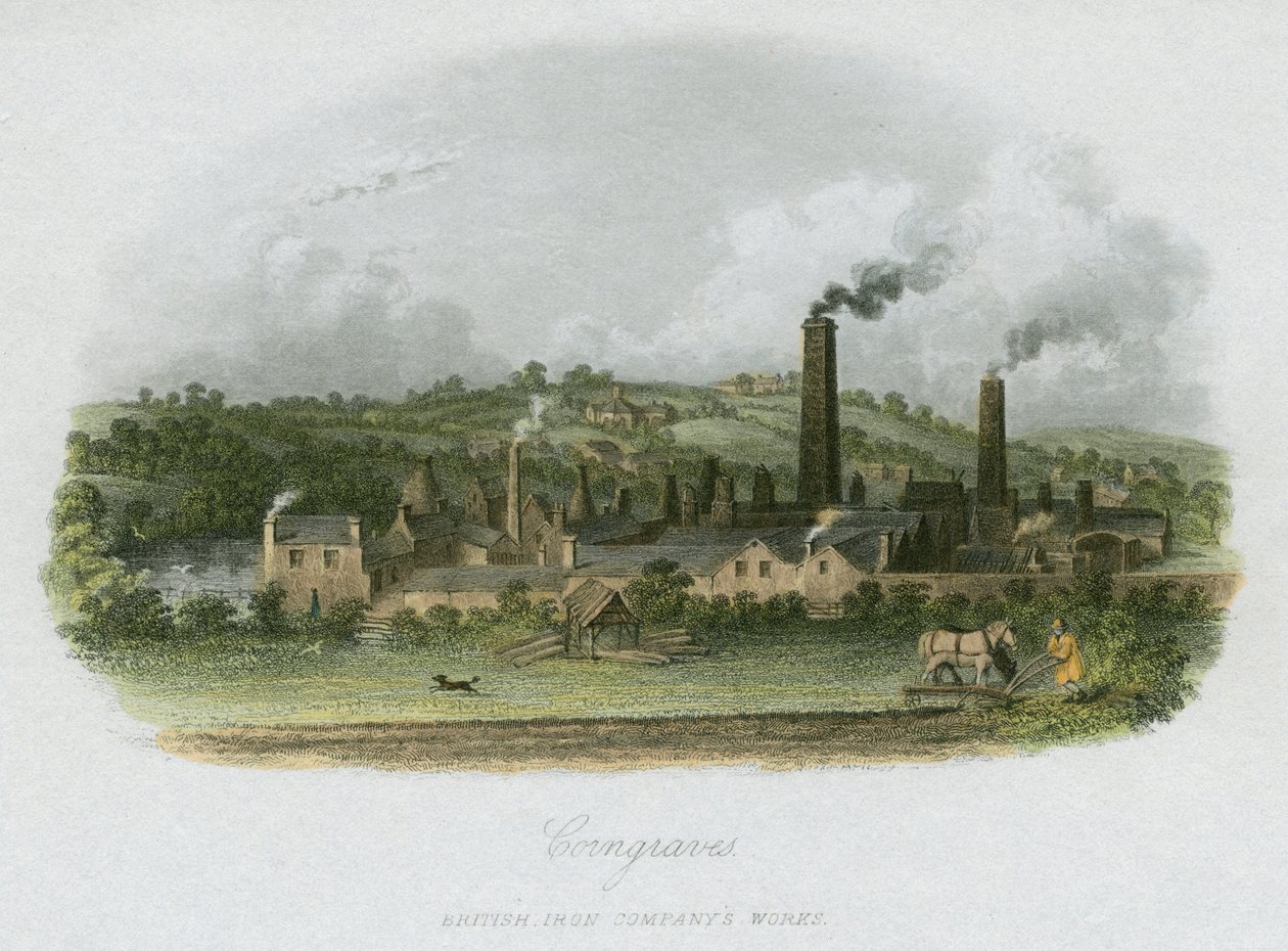 A British Iron Company dolgozik Corngreavesben, Halesowen közelében, West Midlands, 1835 alkotó: Unbekannt
