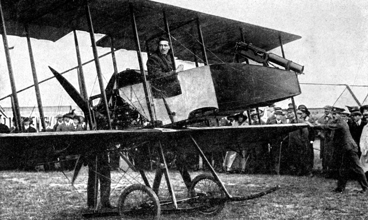 Brit repülőgép gyorstüzelő fegyverrel, első világháború, 1914 alkotó: Unbekannt