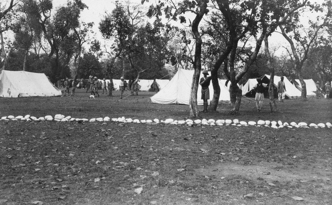 Brit hadsereg táborozása a Yamuna folyónál, India, 1917 alkotó: Unbekannt