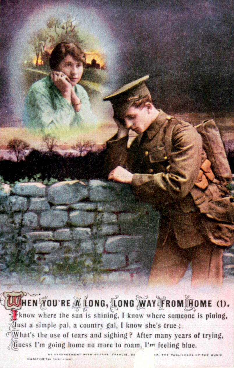 Brit katona otthonában álmodja hazáját, az I. világháború, 1914-1918 alkotó: Unbekannt