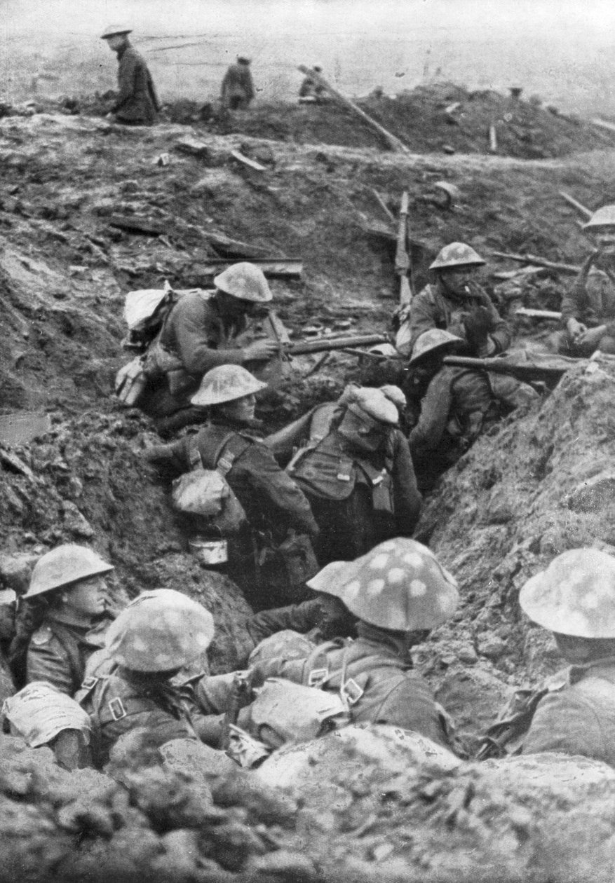 Brit csapatok a Menin úton, Ypres közelében, Belgiumban, 1917. október 30 alkotó: Unbekannt