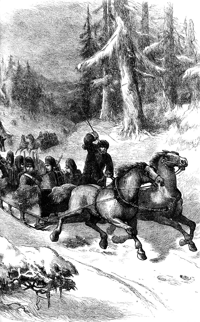 Brit csapatok szállították át Kanadán télen, az 1860-as évek, 1880 alkotó: Unbekannt