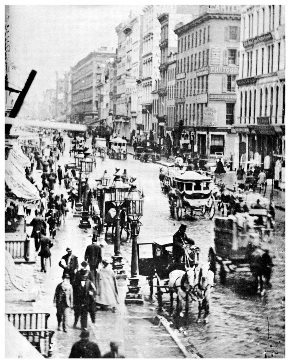 Broadway és Spring Street, New York City, USA, 1867, 1955 alkotó: Unbekannt