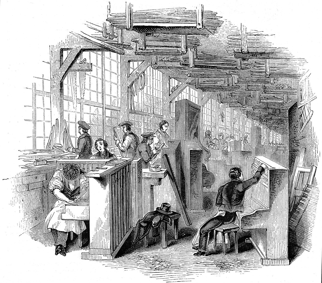 Broadwoods zongoragyár, Horseferry Road, Westminster, London, 1842 alkotó: Unbekannt