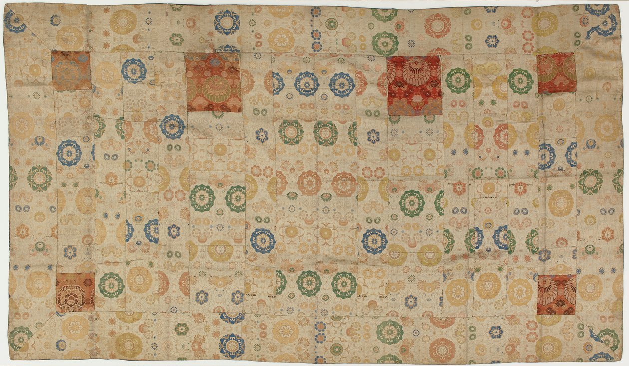 Brokát, selyem. Buddhista szerzetesi köntös, foltozott, kesa, Edo-korszak, 1615-1868. alkotó: Unbekannt