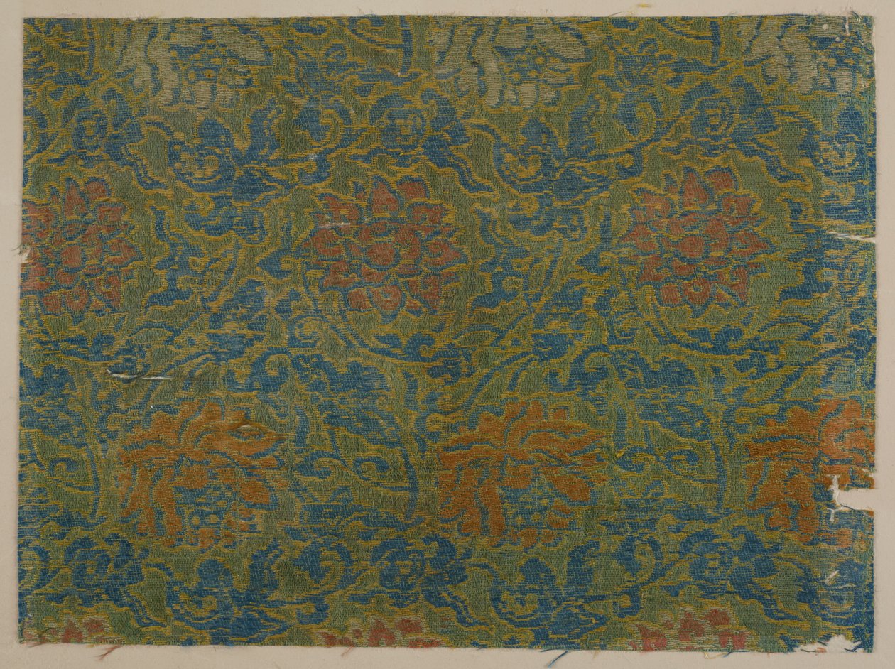 Brokát, selyem. Egy minta, Edo-korszak, 1615-1868. alkotó: Unbekannt