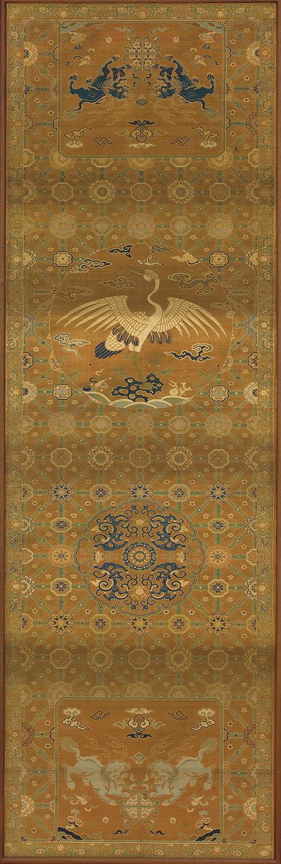 Brokát, selyem. Hosszúkás panel, székhuzat, Qing-dinasztia, 18. század. alkotó: Unbekannt